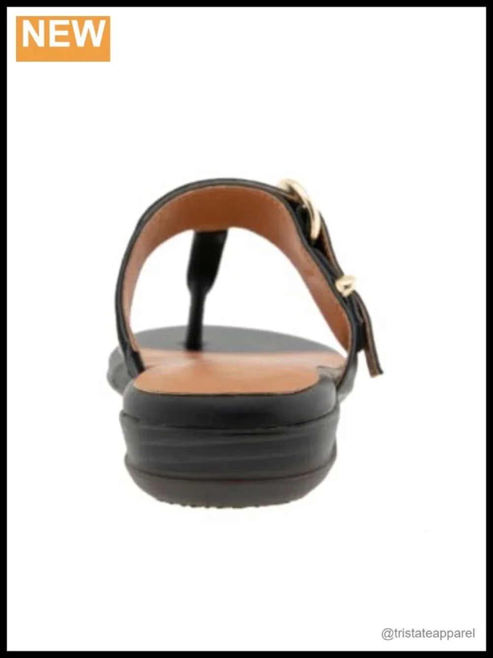 Nix Leather Slingback Wedge Sandal with Buckle and Cushioned Insole